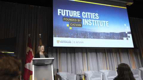 Nenone Donaldson speaks at the Future Cities Institute launch event