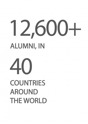 12,600+ alumni, in 40 countries around the world.