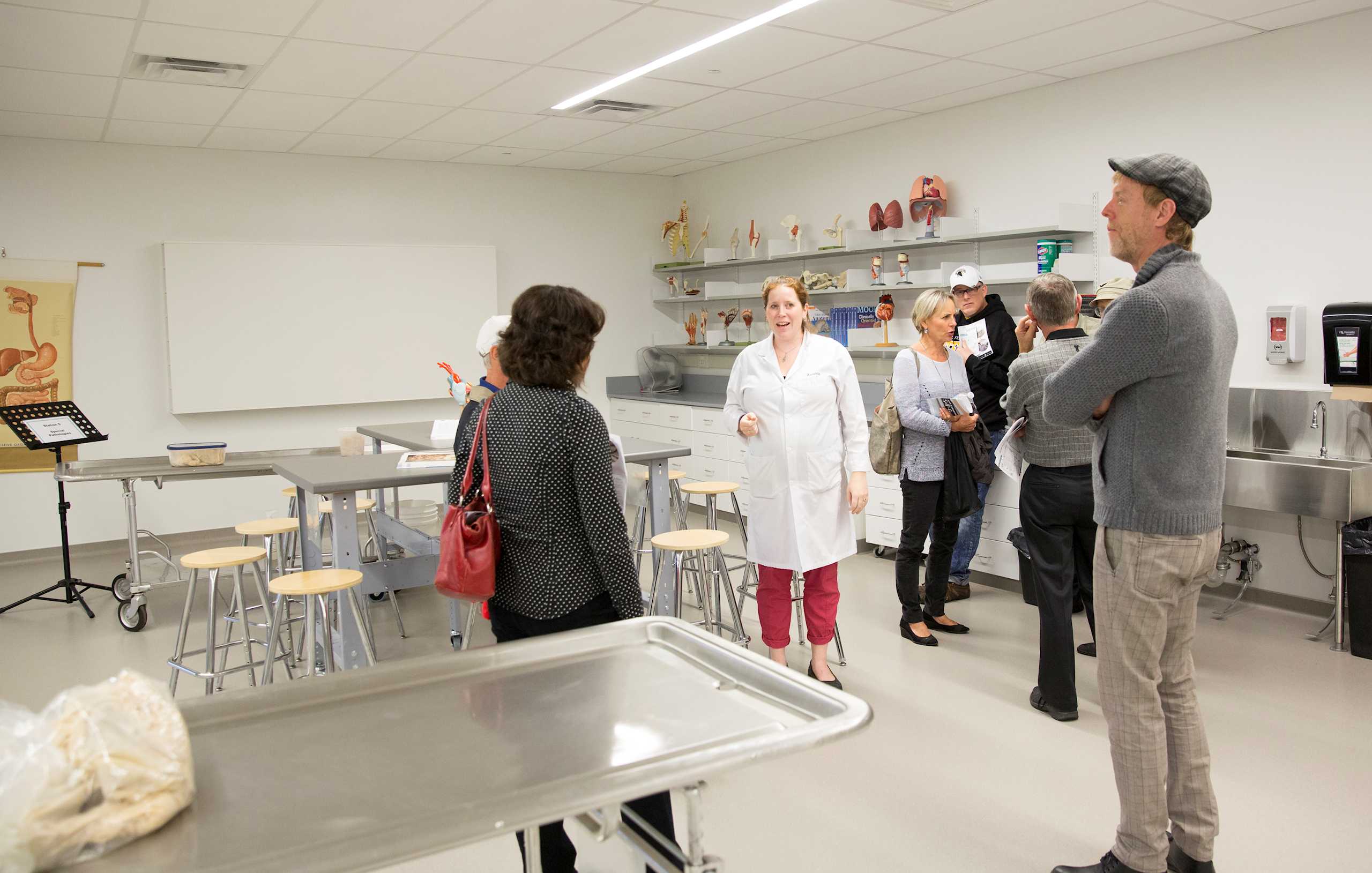 Tamara Maciel provides visitors with tours of new Anatomy lab.