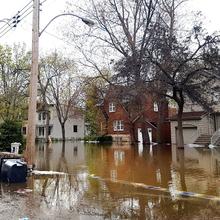 flooded residential street