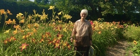Wendy Mitchinson in garden