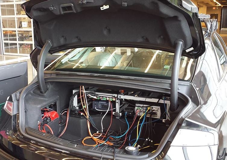 Trunk of autonomoose with electric research 