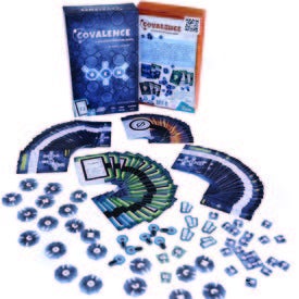  A molecular building game. Front and back of box, plus contents displayed.