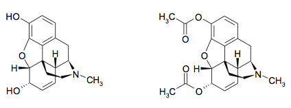 structure of morphine and heroin