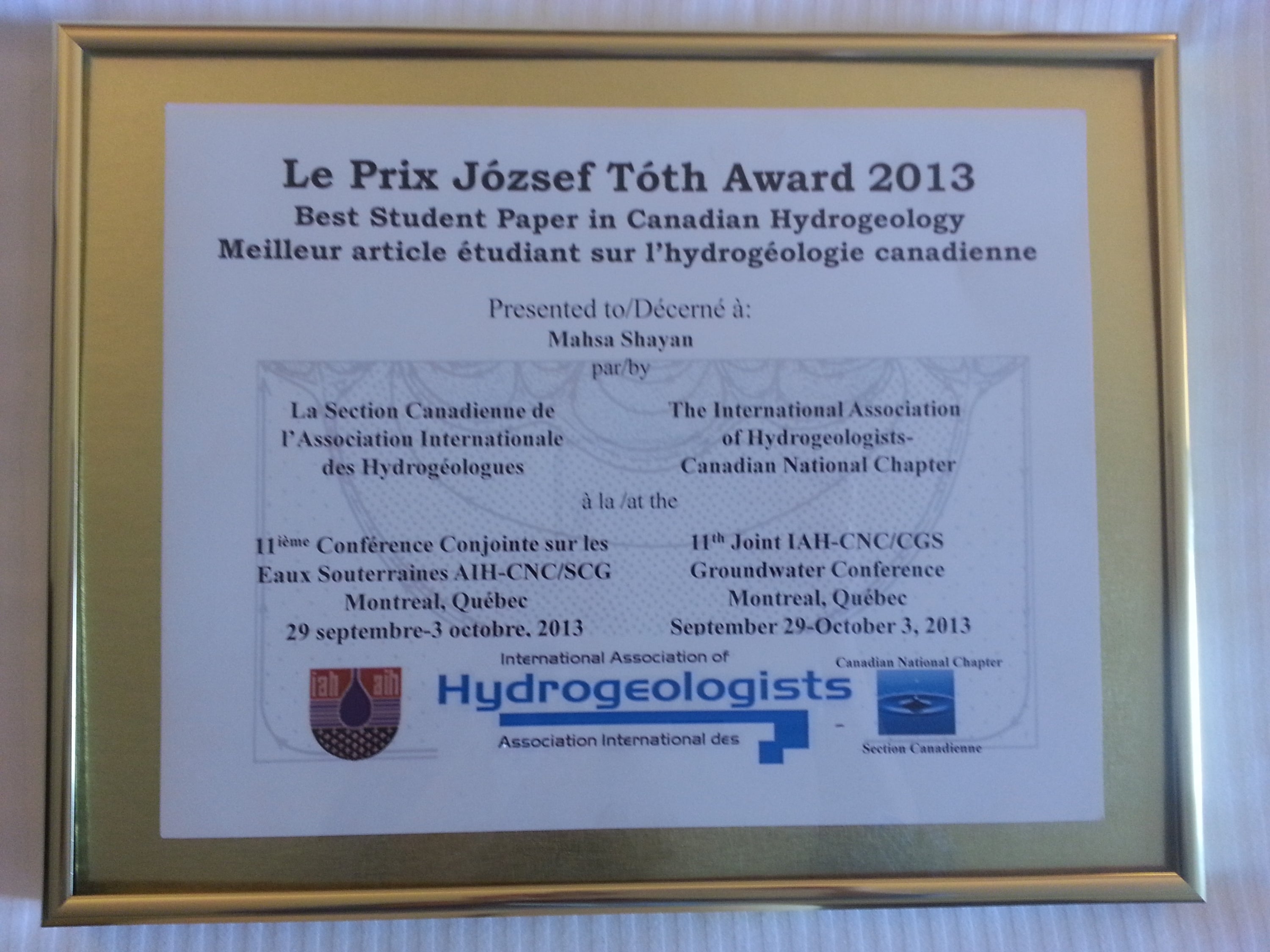 image of award certificate
