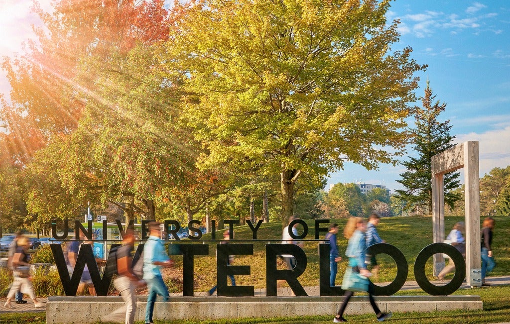 UWaterloo sign at campus entrance