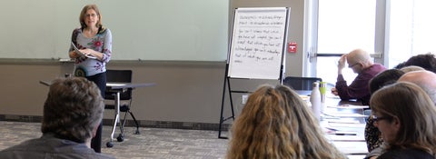 Betty Pries conducting a workshop