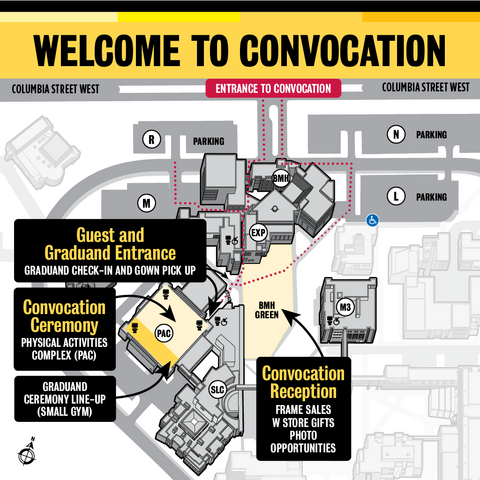 Spring 2023 Convocation Wayfinding Site Map