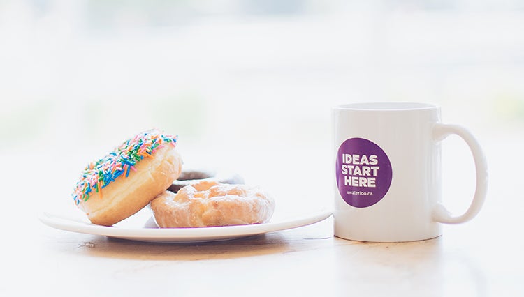 donuts and coffee mug