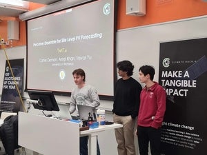 The Waterloo team present their solution.