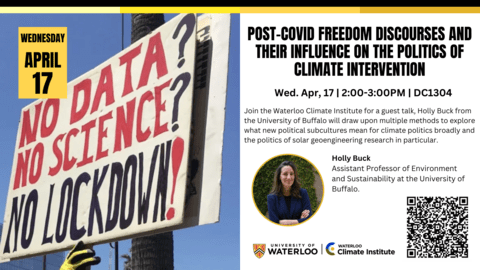 Waterloo Climate Institute guest talk poster