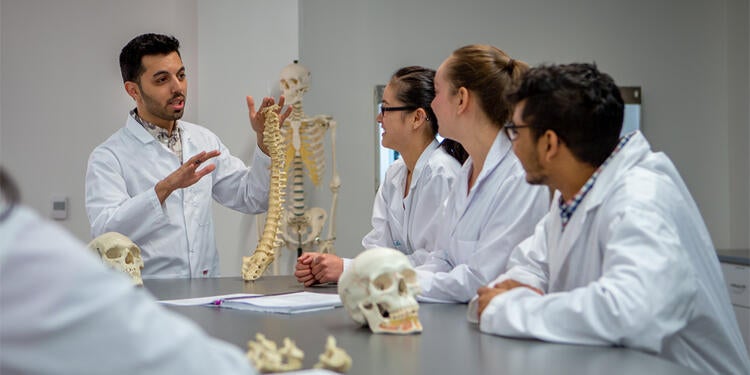 Students in the University of Waterloo anatomy lab