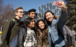International students taking a picture