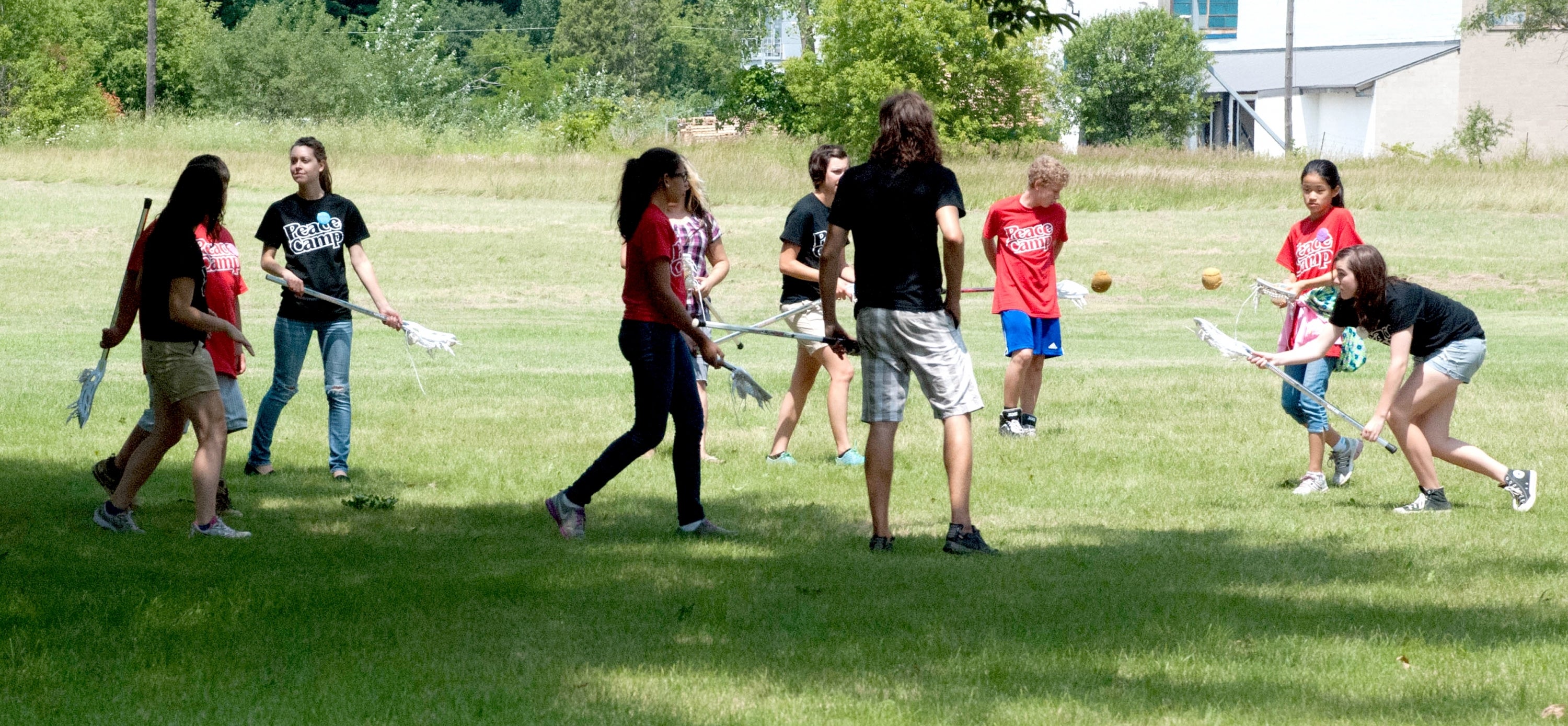 youth playing games in a field