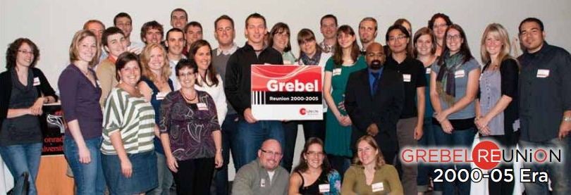 A group photo of the 2000-05 era Grebel alumni.
