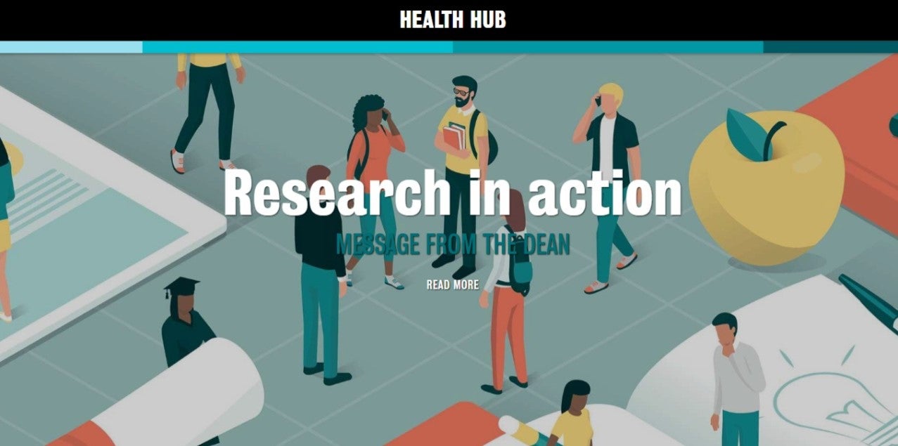 Health Hub front page preview.