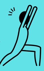 A drawn figuring in a yoga posture