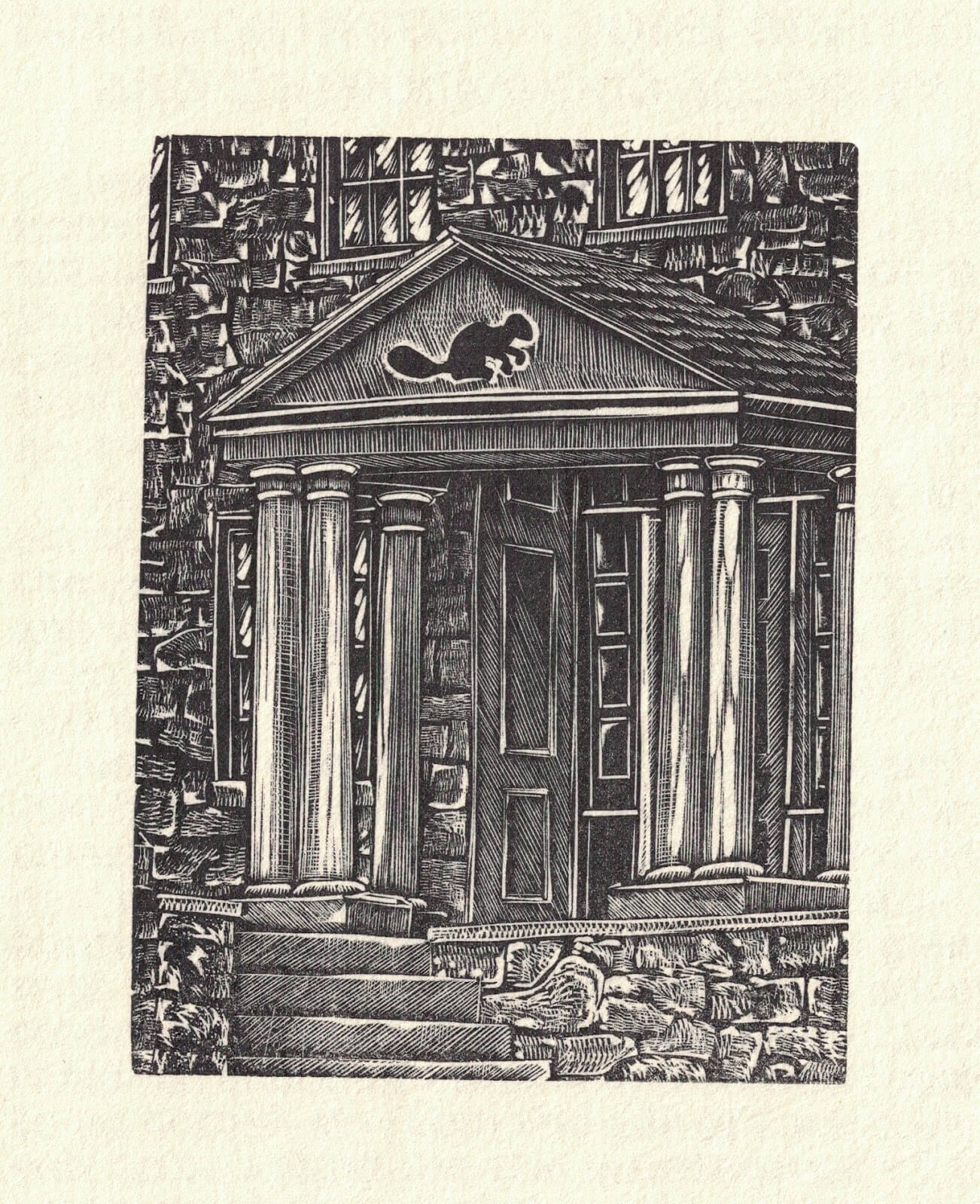 An engraving by Gerard Brender à Brandis of an entranceway to the Rockwood Academy