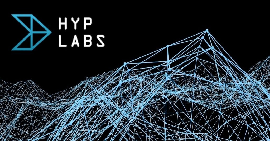 Block chain background with the Hypotenuse Labs logo