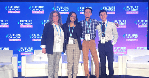 Group of Waterloo students and Jodi Szimanski at the Future of Work Canada conference