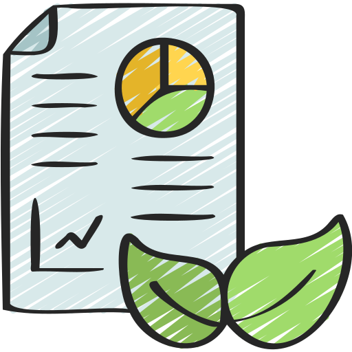 Icon of a project document and green leaves
