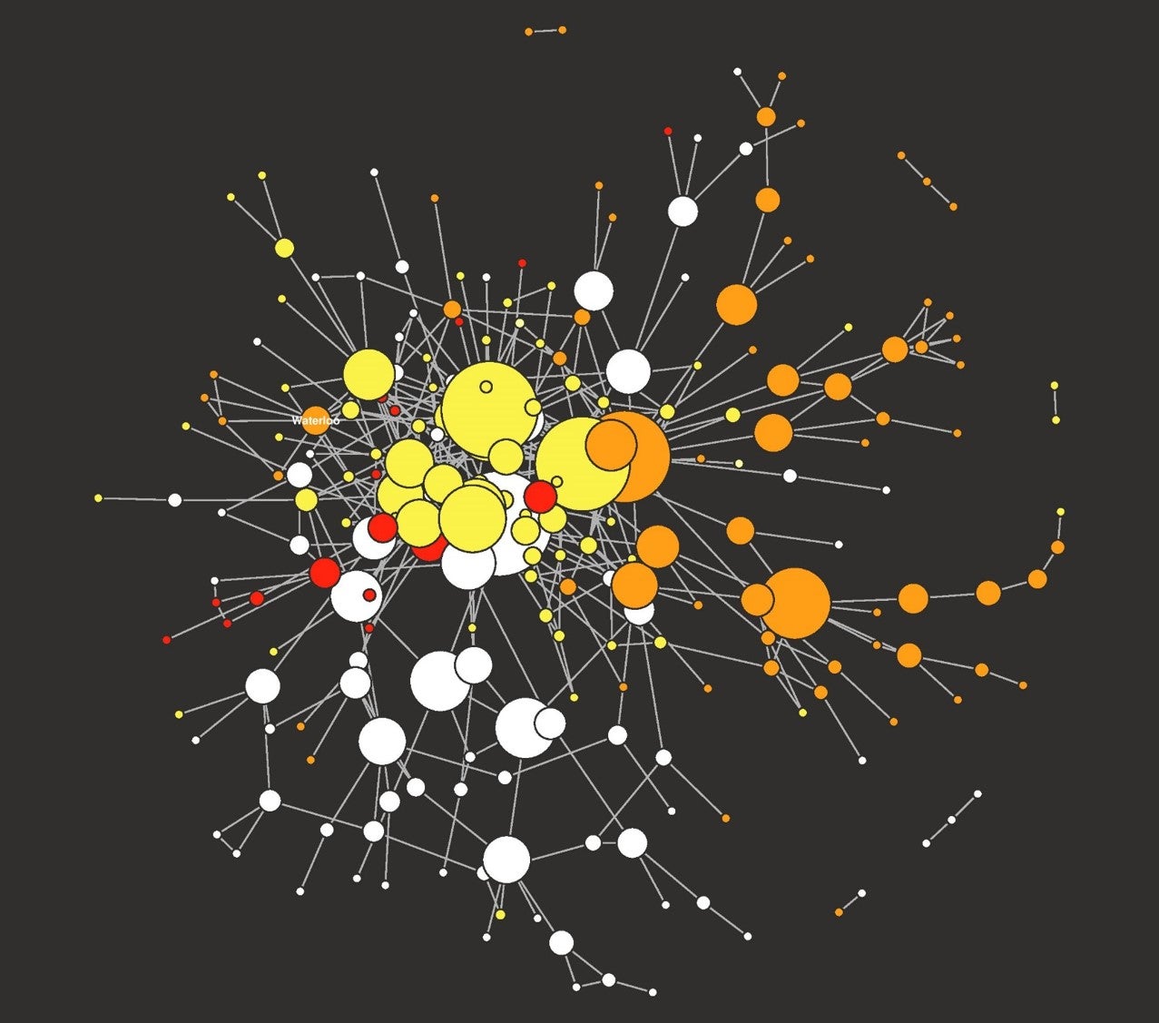 visualization of the collaboration network