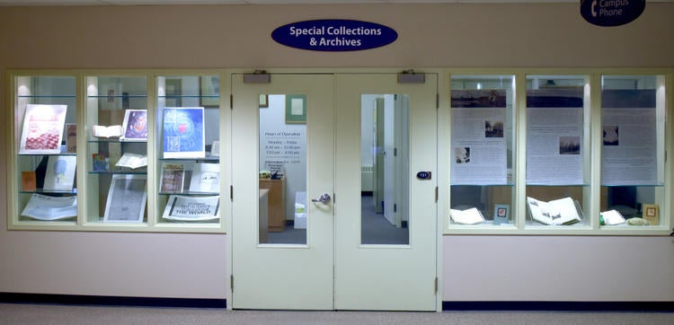 View of entrance to Special Collections &amp; Archives