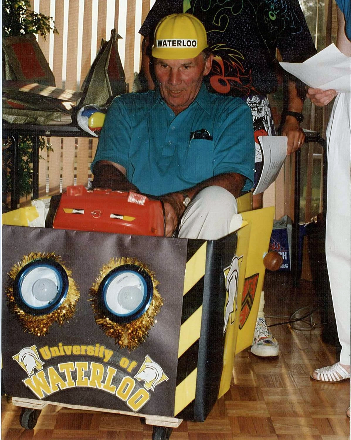 Burt Matthews in a box car