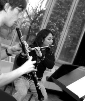 students playing oboe and flute
