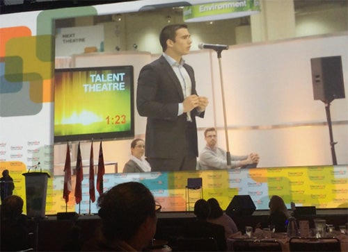 Dominic Toselli speaking at the Ontario Centres of Excellence Discovery Conference