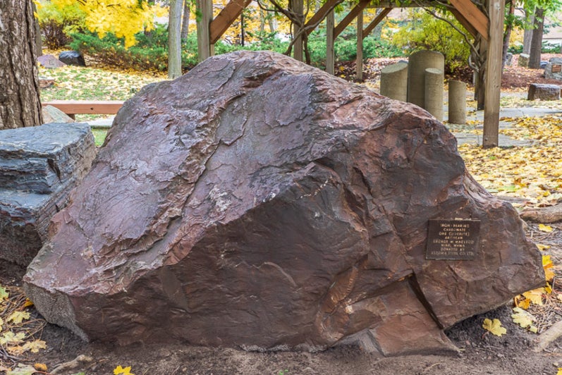 Banded iron-bearing carbonate (siderite) in the Peter Russell Rock Garden. 
