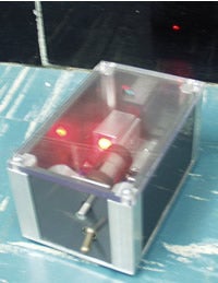 Photograph of laser threshold demonstration box