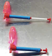 Photograph of water rockets