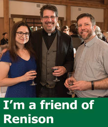 I'm a friend of Renison (photo of one woman and two men)
