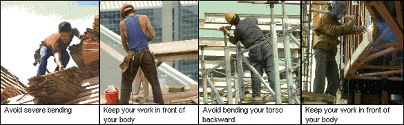 Construction worker demonstrating good ergonomics