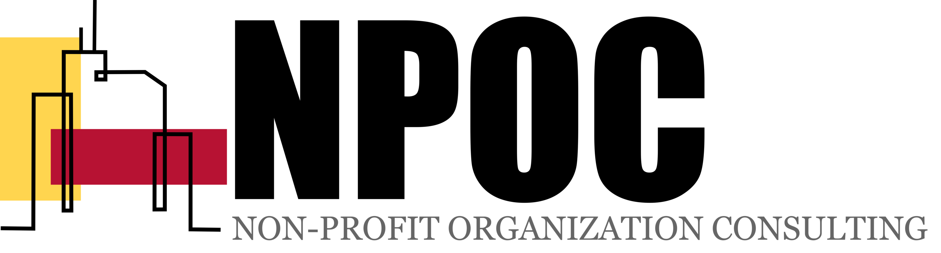 NPOC logo: outline of a skyscraper beside text reading "NPOC: Non-profit organization consulting"