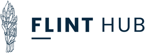 Flint Hub Logo with an illustration of sweet grass