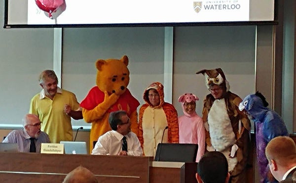The deans dressed as Winnie the Pooh characters