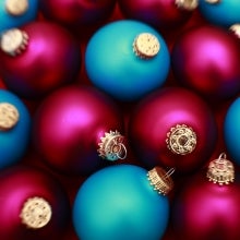 Blue and red Christmas balls