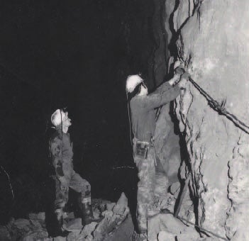 Josef Sönser underground at the East Sullivan Mine