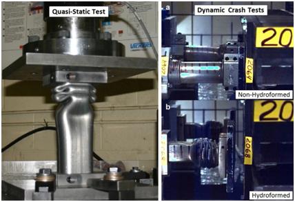 Quasi-static and dynamic crash tests of axial members