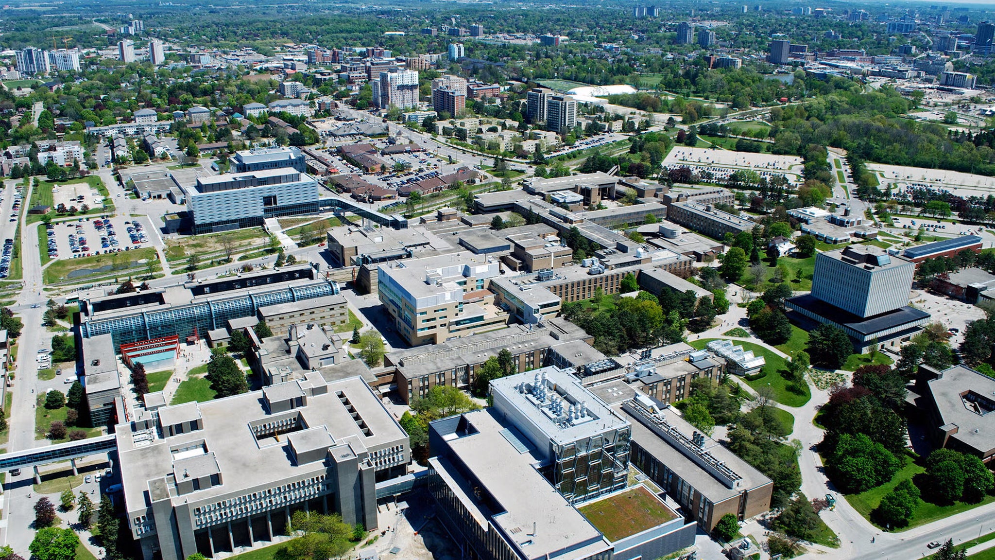 ariel view of the Waterloo main campus