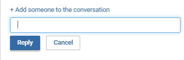 The reply box and Reply button when replying to a comment.