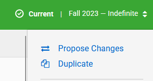 Fall 2023 effective date and current status
