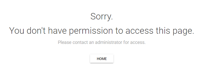 Screenshot of the error message "Sorry. You don't have permission to access this page."