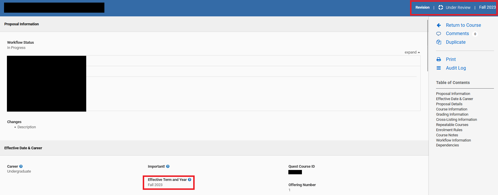 Revision in under review state with and old effective date