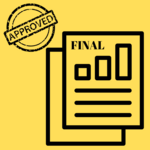 Clipart of approved final assessment report.