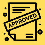 Clipart of approved document.
