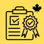 Clipart of quality checklist with Canadian maple.