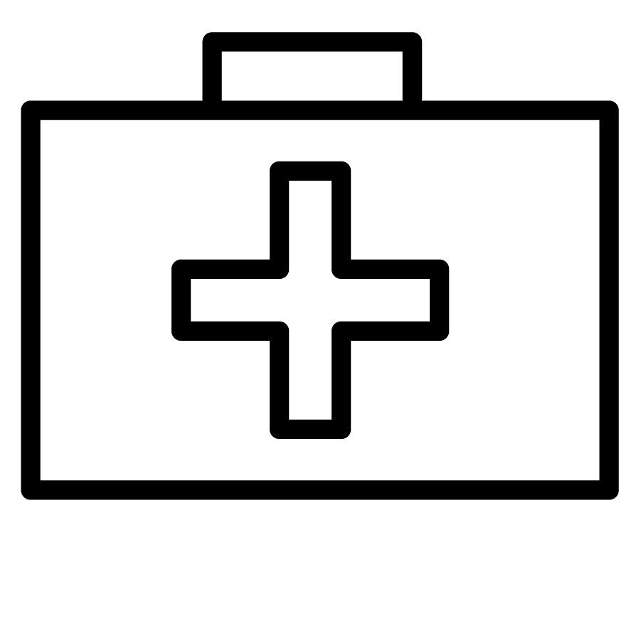 Briefcase icon with medic symbol